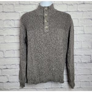 🌼Flag & Anthem Sweater Mens Size Small Henley Neckline Brown NEW with Tags